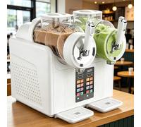 Slush Machine, 2-in-1 Soft Serve Ice Cream Maker, 450W Drink Maker, 7 Preset Modes, Self-Cleaning, Adjustable Hardness & Temperature for Families and Shops