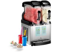 Slush Machine 2 x 8 Litres ice Cream Function - Slush Machines by Royal Catering Silver