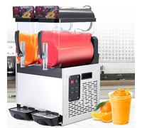 Slush Machine, 2x15L Frozen Drink Machine with Premium Low-Noise Cooling System & 360° Auto Cleaning Function, Commercial Slushie Maker Machine with LED Display for Milkshake, Cocktail