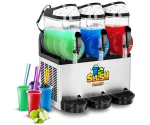 Slush Machine 3 x 12 Litres LED - Slush Machines by Royal Catering Silver