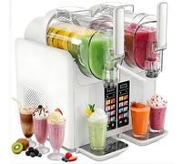 Slush Machine 7 in 1, Soft Serve Ice Cream Maker with Adjustable Hardness, One-Touch Auto Cleaning, 360° Mixing & LED Display for Home, Kitchen & Snack Bars (White)