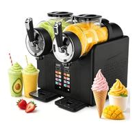 Slush Machine Commercial Grade, Frozens Drink Maker with Multiple Texture Adjustments, Powerful Mixing System, Countertop Frozens Beverage Machine for Parties, Cafes, Bars and Restaurants Black
