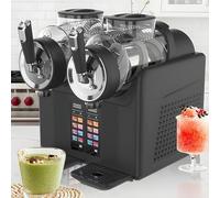 Slush Machine&Ice Cream Maker-Dual-Head 7-In-1 Freezing Drink Machine w/ Touchscreen,Auto Cleaning,Rapid Cooling-Make Slush,Milkshakes,Coffee Granitas,Soft Serve (2 Flavors At Once,4l) BlackA