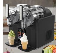 Slush Machine&Ice Cream Maker-Dual-Head 7-In-1 Freezing Drink Machine w/ Touchscreen,Auto Cleaning,Rapid Cooling-Make Slush,Milkshakes,Coffee Granitas,Soft Serve (2 Flavors At Once,4l) BlackB
