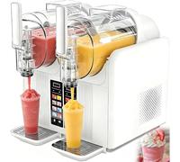 Slush Machine,Soft ServeIce Cream Maker,Slushy Machine Dual Tank White