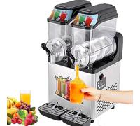 Slush Maker Machine, Stainless Steel Double Bowl for Margaritas and Smoothies, Large Capacity for Parties and Commercial Use