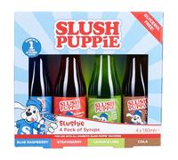 Slush Puppie 4-Pack Syrups Set. 4x180 ml. Includes Blue Raspberry, Strawberry, Cola & Lemon-Lime Flavours.