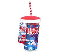 Slush Puppie Cup and Straw. 500ml Capacity Slush Puppie Cup with Screw Tight Lid & Reuseable Bendy Straw. Enjoy Your Favourite Slushies. Officially Licensed Slush Puppie Merchandise.