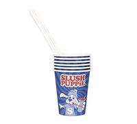 Slush Puppie Pack of 20 Paper Cups & Paper Straws
