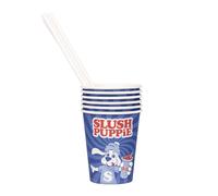 Slush Puppie Paper Cup/ 20 Cups & Paper Straws