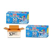 Slush Puppie Squeezee Ice Pops Variety Pack 50 x 60ml - Red Cherry, Lemon & Lime, Strawberry & Blue Raspberry | Ready-to-Freeze Fruity Ice Lollies | Kids Frozen Treat Multipack (Pack Of 2)