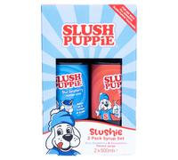 Slush Puppie Syrup Pack of 2 Flavours. Includes Iconic Blue Raspberry & Strawberry flavours. 2 x 500ml Bottles. Officially Licensed Slush Puppy