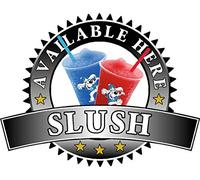 Slush Sold Here Sticker - Coke Pepsi Catering Sign Cafe Ice Cream Vinyl Decal (Large 400 x 520mm, Black)