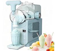 Slushie & Cold Drink Machine, Soft Serve Ice Cream Maker, 180W, 2L Tank, Touchscreen Control, Countertop Mixer with Ice Cream Cone Stand