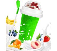 Slushie Cup, DIY Magic Slushy Maker Cup, Cool Stuff Things Gadgets for Juices Milk Yogurt Ice Cream Make, Quick Frozen Slushy Cups with Lids & Straw for Boys Girls Teens Kids, Green