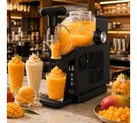 Slushie Maker Machine, 2L No-Ice Cold Drink & Soft Serve Ice Cream Maker, 5 Presets, 15-Minute Auto-Rinse, Compact & Portable for Home or Commercial Use