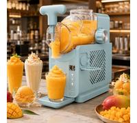 Slushie Maker Machine, 2L No-Ice Cold Drink & Soft Serve Ice Cream Maker, 5 Presets, 15-Minute Auto-Rinse, Compact & Portable for Home or Commercial Use