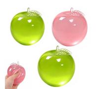 Slushy Apple Squishy, Green Apple Stress Ball, Slow Rising Fruit Squeeze, Translucent Jelly Apple Shape, Palm Size Fidget Item for Desk and Daily Use (3 pcs)