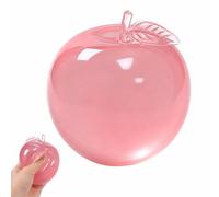 Slushy Apple Squishy, Green Apple Stress Ball, Slow Rising Fruit Squeeze, Translucent Jelly Apple Shape, Palm Size Fidget Item for Desk and Daily Use (pink)