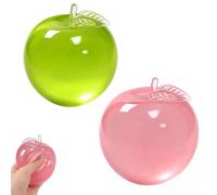 Slushy Apple Squishy, Green Apple Stress Ball, Slow Rising Fruit Squeeze, Translucent Jelly Apple Shape, Palm Size Fidget Item for Desk and Daily Use (2 pcs)