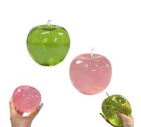 Slushy Apple Squishy, Stress Relief Green Fruit Toy, Squishyslow Rising Squishy, Funny Slow Rise Stress Relief Anxiety Fidget Sensory Ball, Stress Relief Toy (green+pink)