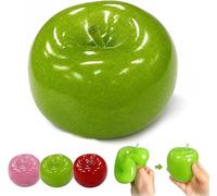 Slushy Apple Squishy, Zero Bounce Back Apple Stress Ball, Realistic Slush Green Apple Shaped Squishies Stress Ball, Mashed Skin Soft Filled Squeeze Relaxing Fidget for Adults (Apple-cyan)