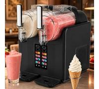 Slushy Machine Dual Tank Iced Drink Maker, 2L Capacity, No Ice Needed, 7 Presets for Smoothies & Cocktails, Adjustable Cooling -10°C to 0°C, LED Touch Control