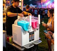 Slushy Machine For Home - 7-In-1 Freezing Drink & Ice Cream Maker, Dual Tank 2x2l No Ice Needed, Auto Cleaning, Touchscreen, Rapid Cooling - Perfect For Commercial,Restaurants,Parties WhiteB