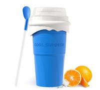 Slushy Maker Cup, DIY Double Layer Silicone Squeeze Cup,Slushie Machine for Children Kids Quick Frozen Smoothies Slushy Ice Cream Maker for Family DIY Homemade (Blue)