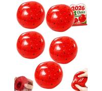 Slushy Watermelon Squishy Realistic Fruit Slush Stress Ball Soft TPR Shapeable Squeeze Toy for Anxiety Relief Slow Rebound Tactile Sensory Fidget Novelty Fake Food Office Classroom(5pcs)