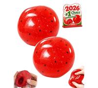 Slushy Watermelon Squishy Realistic Fruit Slush Stress Ball Soft TPR Shapeable Squeeze Toy for Anxiety Relief Slow Rebound Tactile Sensory Fidget Novelty Fake Food Office Classroom(2pcs)