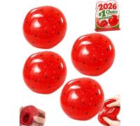 Slushy Watermelon Squishy Realistic Fruit Slush Stress Ball Soft TPR Shapeable Squeeze Toy for Anxiety Relief Slow Rebound Tactile Sensory Fidget Novelty Fake Food Office Classroom(4pcs)