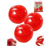 Slushy Watermelon Squishy Realistic Fruit Slush Stress Ball Soft TPR Shapeable Squeeze Toy for Anxiety Relief Slow Rebound Tactile Sensory Fidget Novelty Fake Food Office Classroom(3pcs)