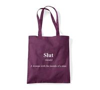 Slut Alternative Dictionary Definition [DEF] cotton tote shopping bag - Plum