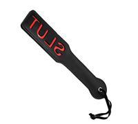Slut Leather Spanking Paddle Whip Flogger Riding Crop Bondage BDSM Sex Toy Kinky