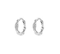 SLUYNZ 925 Sterling Silver CZ Hoop Earrings for Women Twist Hoop Earrings Minimalist Hoop Earrings (1.6CM Hoop-Silver)