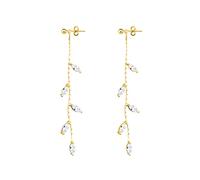 SLUYNZ 925 Sterling Silver Droplet Dangle Earrings Chain for Women Teen Girls Olive Leaf Wedding Dangle Earrings Bridal Earrings