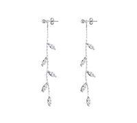 SLUYNZ 925 Sterling Silver Droplet Dangle Earrings Chain for Women Teen Girls Olive Leaf Wedding Dangle Earrings Bridal Earrings