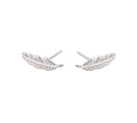 SLUYNZ 925 Sterling Silver Feather Studs Earrings for Women Girls Leaf Studs Earrings Small Earrings Tiny Studs (A-Silver)