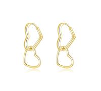 SLUYNZ 925 Sterling Silver Heart Hoop Earrings for Women Teen Sweet Love Hoop Earrings Double Heart Earrings