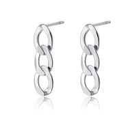 SLUYNZ 925 Sterling Silver Link Studs Earrings for Women Minimalist Studs Earrings Chain Link Studs
