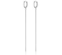 SLUYNZ 925 Sterling Silver Shiny Dangle Earrings Chain for Women Dangling Hoop Earrings Tassel Chain (A-Silver)