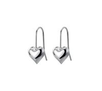SLUYNZ Solid 925 Sterling Silver Heart Drop Earrings for Women Love Heart Dangle Earrings Hook (A-Silver)