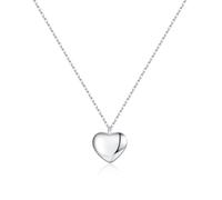 SLUYNZ Solid 925 Sterling Silver Tiny Love Necklace for Women Teens Girls Small Sweet Heart Necklace Chain(A-Silver)