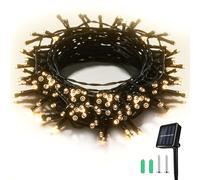 SLWOO Solar Lights Outdoor Garden - 10M/33ft 100 LED String Lights Waterproof, 2 Modes, Solar Powered Fairy Lights Indoor Outdoor for Garden, Patio, Yard, Tree, Festival, Party (Warm White)