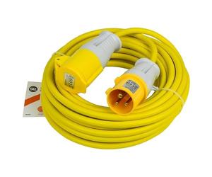 SLx 14m 110V Extension Lead 16A 2.5mm Heavy Duty Cable Reel IP44 Rated Water & Dust Resistant Durable Outdoor Power Cable for Site Garage & Construction Use Yellow