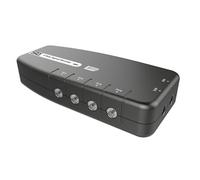 SLx TV Signal Booster Aerial Amplifier, 4 Way Signal Distribution Amplifier with Coax Connections, 4G & 5G Filtering, Indoor TV Aerial, HD & 4K TV/FM/DAB & Freeview, Variable Gain Control