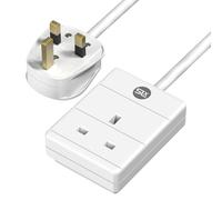 SLx Extension Lead 10m 1 Way Single Socket 13A UK Plug 3 Pin Mains Power Extension Cord Compact Travel Power Strip White