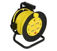 SLx Extension Lead 30m Heavy Duty Cable Reel 4 IP44 Rated 13A Covered Sockets with Thermal Cut-Out eavy-Duty Weather-Resistant Power Reel for Garden, DIY & Trade