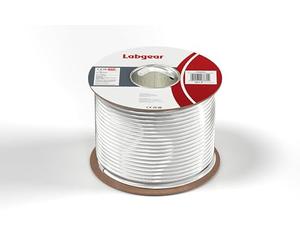 SLx Labgear 100m Coaxial Satellite Cable RG6 White Digital Aerial, Data & Satellite Coax TV Cable